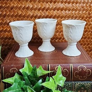 👉*VINTAGE* 3 LENOX AUTUMN LEAF IVORY EGG CUPS ~MINT